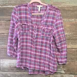 Matilda Jane Purple Plaid Blouse
